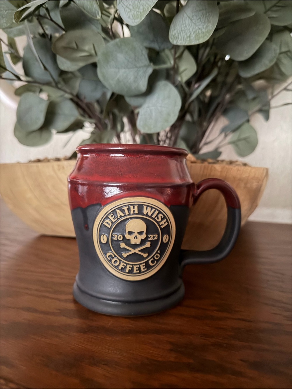 2022 anniversary Death Wish Coffee Co. Red and Black Ceramic Mug